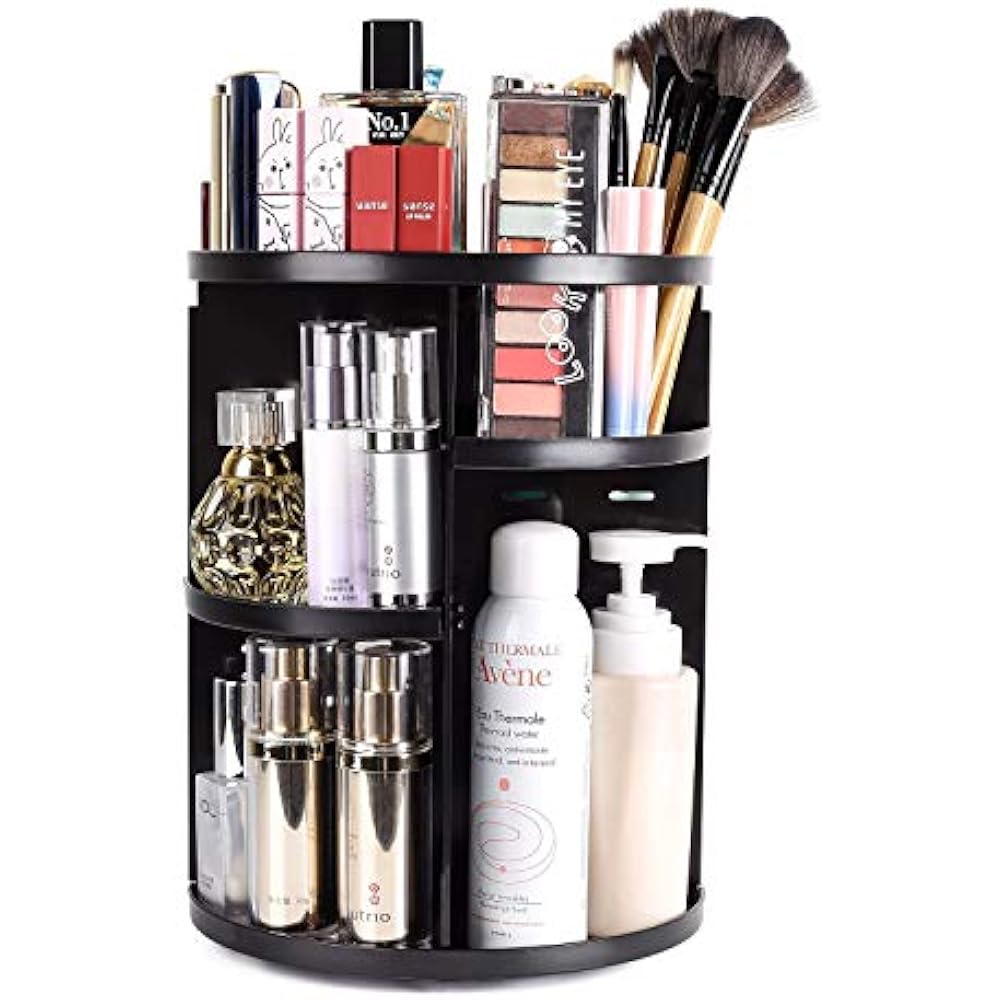 360 Cosmetic Display Cases Rotating Makeup Organizer, DIY Adjustable