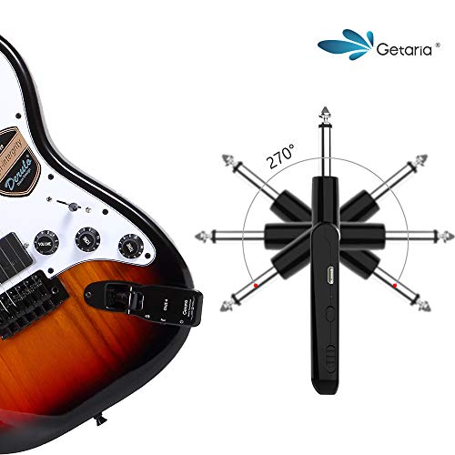 Getaria Wireless Guitar System Audio Transmitter and Receiver for Electric Guitar Bass GWS-6 (Silver/Black) - Thumbnail 3