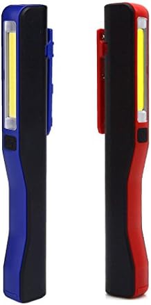 Rechargeable Work Light, 2-way Slim Portable Pocket COB Flood Light Inspection Lamp / LED Flashlight - Super Bright Torch, Magnetic Clip, USB Charging Cable (Pack of 2)