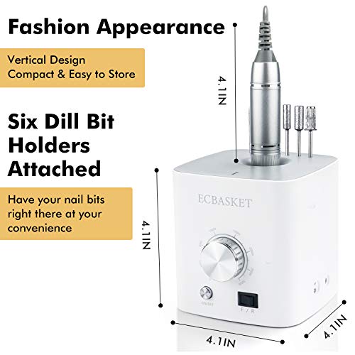 Nail Drill for Acrylic Nails - Electric Nail Drill 30000RPM Electric Nail File Professional Nail Drill Machine Portable Nail File Machine to Remove Gel Polish Nail Gel with Nail Drill Bits Foot Pedal