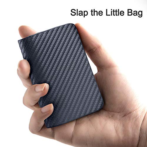 ABRONDA Carbon Fiber Business Card Case,Slim Biz Business Name Card Holder Wallet Credit Card with RFID,ID Case/Holder for Men & Women - Keep Your Business Cards Clean- Silver Gray - Thumbnail 5