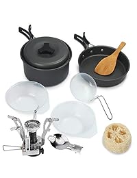 TANBURO Juego de cocina para camping con estufa de