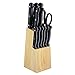 Sweet Home Collection 13 Piece High Quality Knife Set, Stainless Steel/Black/Tan