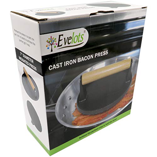 4 Evelots+7+Inch+Bacon+Press+Handle