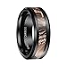 Queenwish 6mm /8mm Black Tungsten Camo Wedding Rings for Men & Women Hunting Camouflage Inlay Engagement Couples Jewelry Band Beveled Edges Comfort Fit