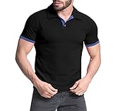 MODCHOK Men's Short Sleeve Poloshirt Cotton Casual T-Shirts Top Slim Fit Tee Tops