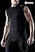 Tesla TM-R15-BLKZ_X-Large Men's R Neck Sleeveless Muscle Tank Dry Compression Baselayer R15