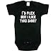 Nursery Decals and More I'd Flex but I Like This Shirt, Funny Boy Onsie, Black 3-6 mo
