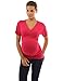 PattyBoutik Mama V Neck Empire Waist Short Sleeve Maternity Top (Rose Pink M)