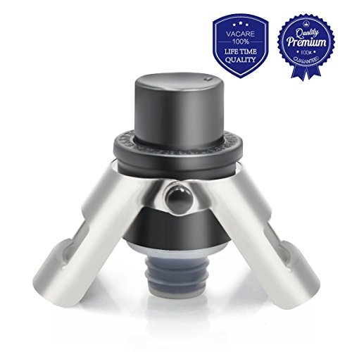 Champagne Stopper - Pumpable Champagne Saver with Date Markers to Increase Air Pressure and Seal Open Sparkling Wine Bottle for over 7 Days 2in1 Champagne Cap - Sparkling Wine Saver 1pack by Vacare - Thumbnail 7