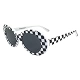 FTXJ 1 Pair Sunglasses OF Retro Vintage Clout Goggles Unisex Sunglasses Rapper Oval Shades Grunge Glasses (A)