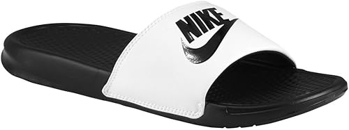 nike benassi white black