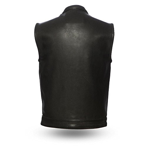 First Manufacturing Platinum Series Men's Hot Shot Leather Vest (Black, X-Large)