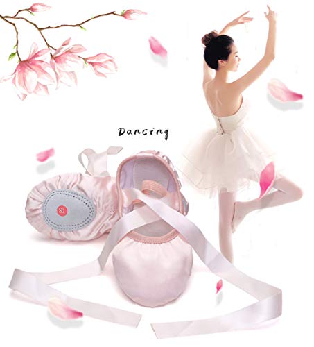 Chimei Ballet Dance Shoes for Goddler Girls Kids Women Pink Red Slipper Satin Flat Physical Shoe