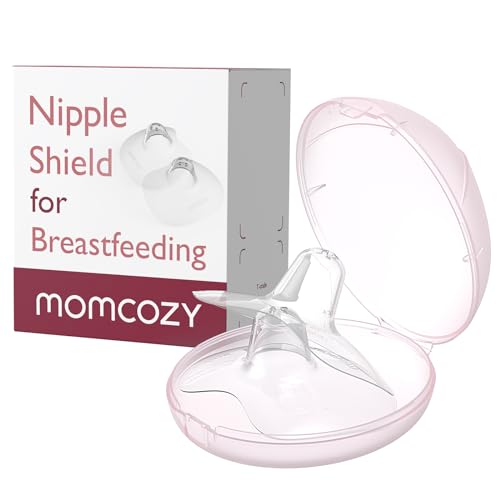 Momcozy Contact Nipple Shields, 100% Food-Grade Silicone for Breastfeeding Difficulties, Ultra-Thin & Super-Soft, Made Without BPA/BPS, Include Carry Case, 20mm