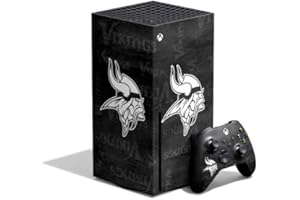 Skinit Decal Gaming Skin Compatible with Xbox Series X Bundle - Officially Licensed NFL Minnesota Vikings Black & White Design