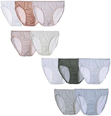JAJU Women's 100% Cotton Natural Panty For Sensitive Skin Pack Of 10 (Medium)