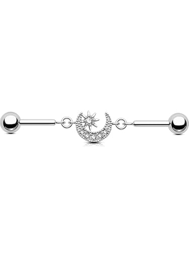 OUFER Industrial Piercing Jewelry, 316L Surgical Steel Industrial