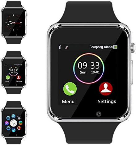 Bluetooth Smart Watch - Aeifond Touch Screen Sport Smart Wrist Watch Smartwatch Fitness Tracker Camera Pedometer SIM TF Card Slot Compatible Samsung Android iPhone iOS Men Women Kid (Silver1)