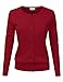 NINEXIS Women's Long Sleeve Button Down Soft Knit Cardigan Sweater RED M
