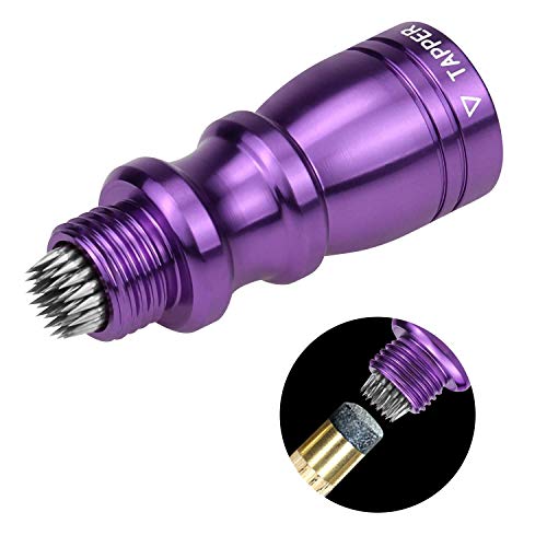 SelfTek 1Pc Snooker and Pool Cues Tips Bowtie 3 in 1 Tip Tool with Tapper Scuff and a Tips Pick (Purple)