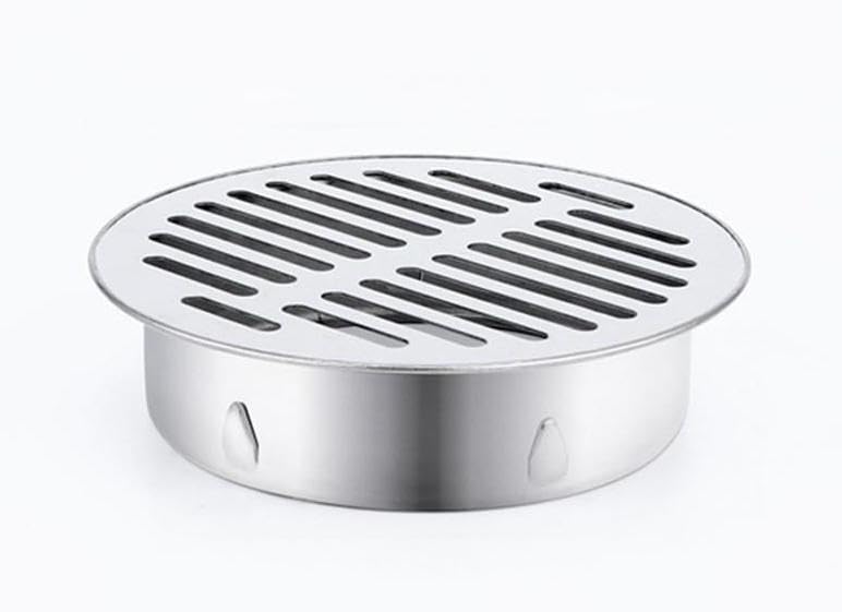 Round Stainless Steel Floor Drain, Metal Steel Gully Grid Shower Anti-clogging Plughole Filter Home Tools Removable Floor Drain Filter Anti-blocking Floor Drain for Outdoor Balcony Yard(Ø160mm)