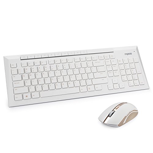 ARION Rapoo 8200P 5G Multimedia Wireless Keyboard and Mouse Combo - GOLD