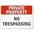 SmartSign 18 x 24 inch “Private Property - No Trespassing” Metal Sign, 80 mil Laminated Rustproof Aluminum, Red, Black and White, Made in USA