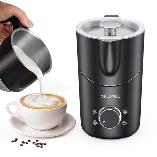 Electric Milk Frother - 8 in 1 Electric Cappuccino Cappuccino Milk Frother 400 ml Large Capacity Electric Milk Frother for Cappuccino/Macchiato Milk