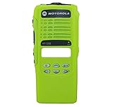 Green Front Housing Replacement for Motorola HT1250 two way radio Walkie Talkie Case Replacement Refurbish Refurb Kit with Buttons Channel PTT button Stickers