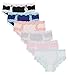 Free to Live 6 Pack Women's All Over Lace Trim Hipster Cotton Panties (Medium, Black, Light Grey, Light Khaki, Pink, Royal Blue, White)