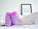 Pudus Heart Pink Cozy Winter Slipper Socks for Women and Men with Non-Slip Grippers and Faux Fur Sherpa Fleece - Adult Regular Fuzzy Socks