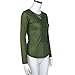 Laimeng Women's T-Shirt, Slub Cotton Loose Long Sleeve Tops Blouse Shirt Casual Hollow Crochet T-Shirt (XL, Green)