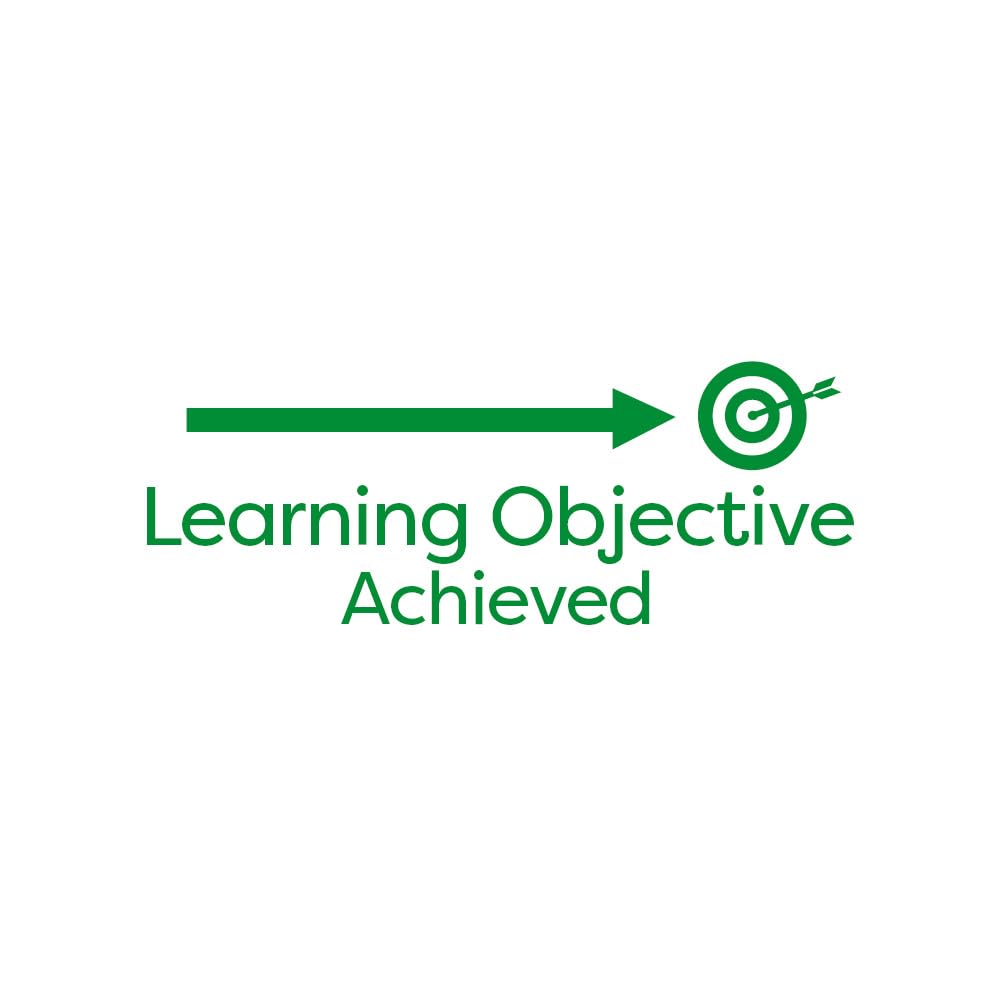 SuperStickers Assessment Stamper for teachers: Learning Objective Achieved - Green Ink