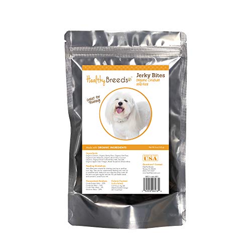 Healthy Breeds Coton de Tulear Jerky Bites Chicken & Rice Recipe Dog Treats 5 oz