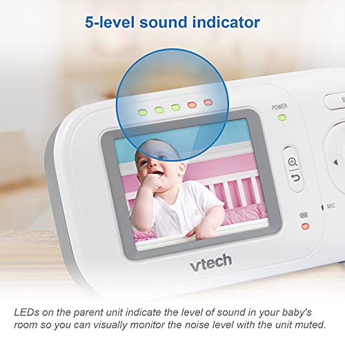 VTech VM320 Video Baby Temperature Monitor, Invisible Night Vision, Soothing Sounds, 2Way Talk