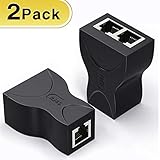 RJ45 Splitter Connector Adapter, Wenter Female 1 to 2 8P8C Ethernet Plug LAN Network Socket Adapter for Cat5, Cat5e, Cat6, Cat7