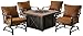 Hanover SUMMRNGHT5PC Summer Nights 5-Piece Patio Fire Pit Set Outdoor Furniture, 40