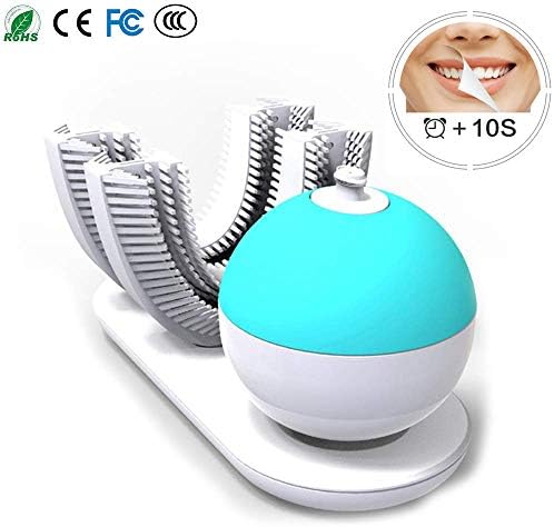 U Type Electric Toothbrush, 360° Ultrasonic Whitening Toothbrush, Cold Light Fully Automatic U Type Mouth Cleaner with Wireless Charging