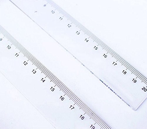 Hosaire Plastic Ruler Straight Ruler Plastic Measuring Tool 8 Inches Clear Student School Office
