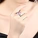 Swarovski Crystal Rings Sterling Silver For Women Pink White Gold Plated Size 8 Jewelry