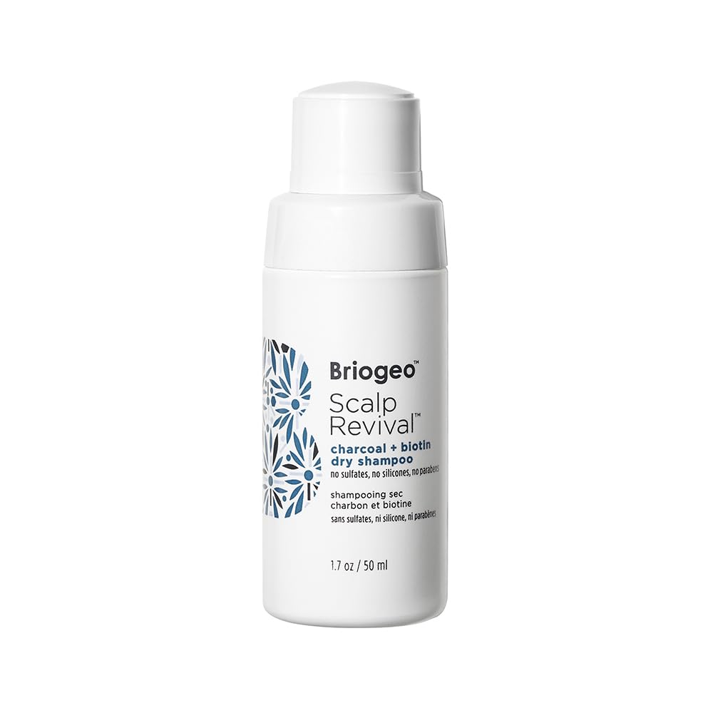 Briogeo Scalp Revival Charcoal + Biotin Dry Shampoo | Dry Shampoo to Absorb Oil | Non-Aerosol | Vegan, Phalate & Paraben-Free | 50G
