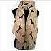 EUDORA Fashion 9 Color Animal Dachshund Dog Print Scarf Pashmina Women Scarves (Beige)