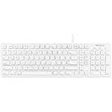 Macally Full Size USB Wired Keyboard (MKEYE) for Mac and PC (White) w/ Shortcut Hot Keys