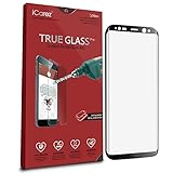 iCarez [Full Coverage Black Glass ] Screen Protector for Samsung Galaxy S8+ /S8 Plus Highest Quality Easy Install [ 1-Pack 0.3MM 9H 2.5D] with Lifetime Replacement Warranty