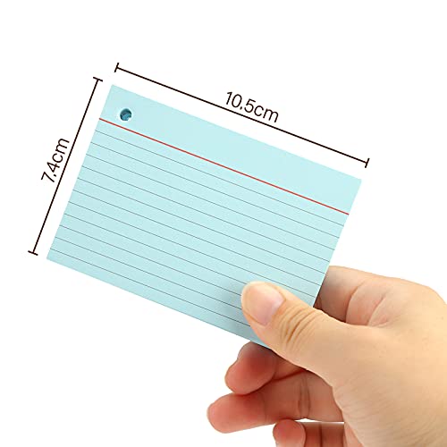Koogel A7 Ruled Index Cards, 400Pcs Revision Cards Assorted Colours Record Cards for Office School Learning