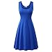 Herou Women Summer Beach Casual Flared Midi Tank Dress Medium Blue