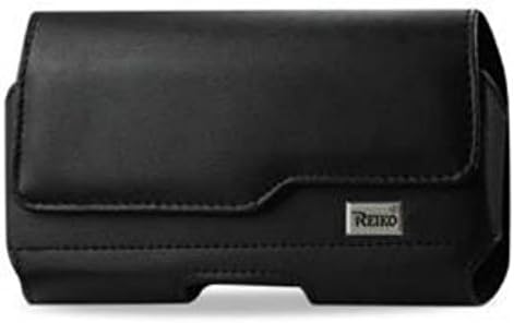 For Iphone 7 Plus / 8 Plus Extra Large Size Horizontal Black Leather Pouch (Fits Heavy Duty Hybrid) and Zoomazig Stylus