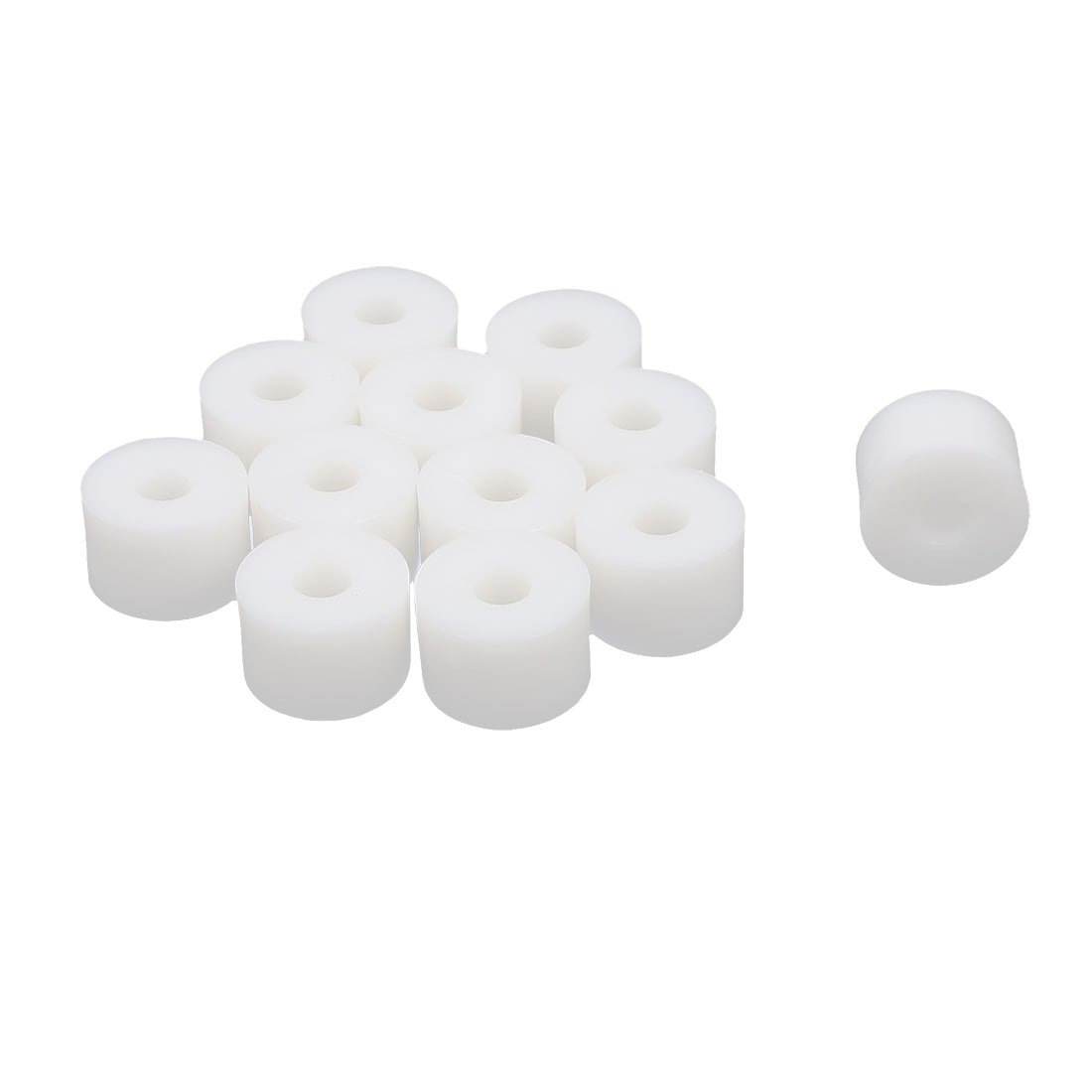 sourcingmap Plastic Round Non-threaded Insulation Column Standoff Support Spacer Washer 14x10mm 12pcs White