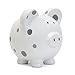 Child to Cherish Ceramic Polka Dot Piggy Bank for Boys, Gray